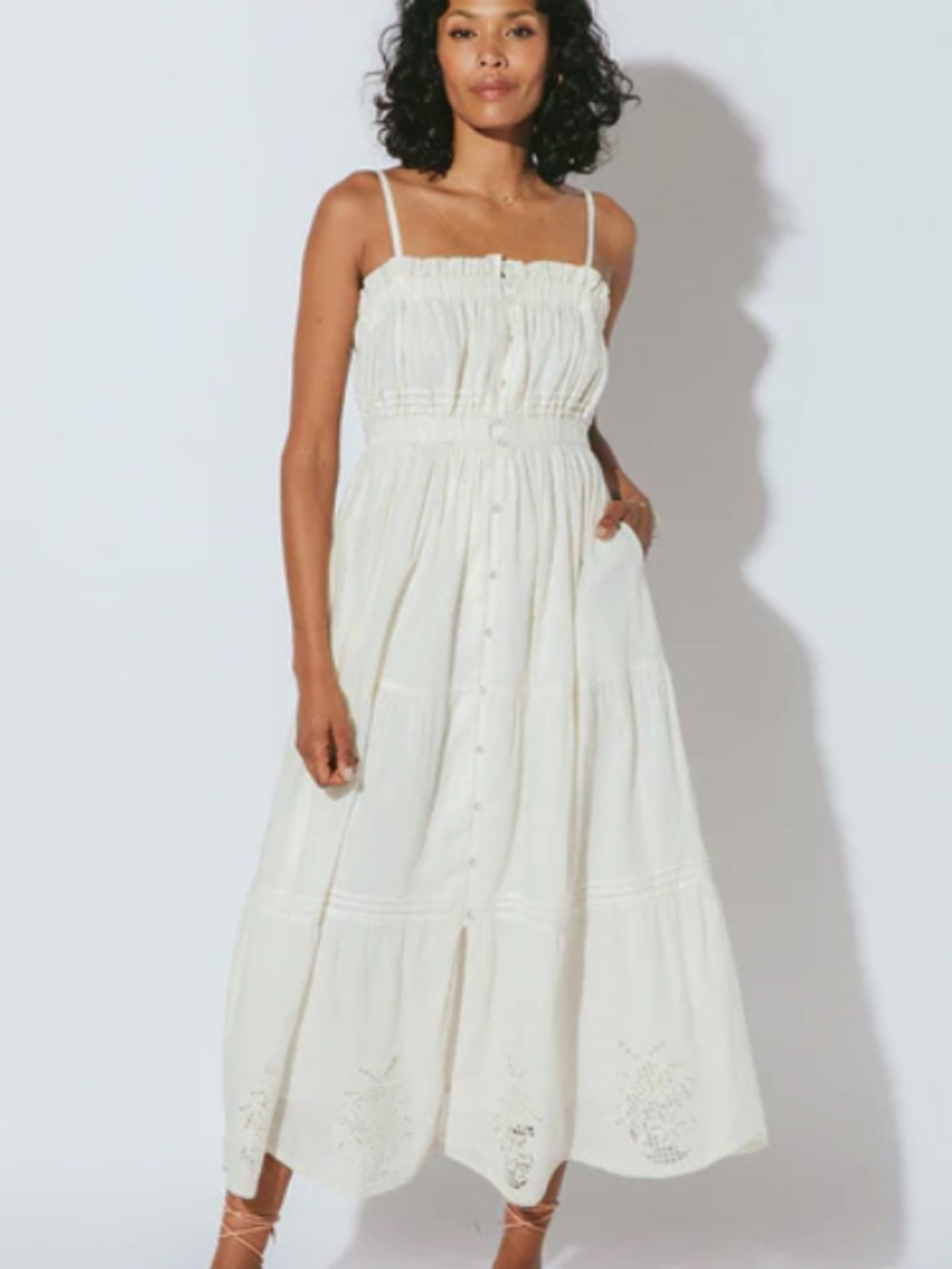 Cleobella Isabel Ankle Dress sz S in Ivory